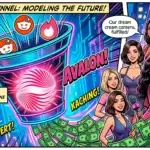 Комикс-иллюстрация: агентство Avalon конвертирует трафик из социальных сетей в высокий заработок, демонстрируя, как работает профессиональная веб модель работа